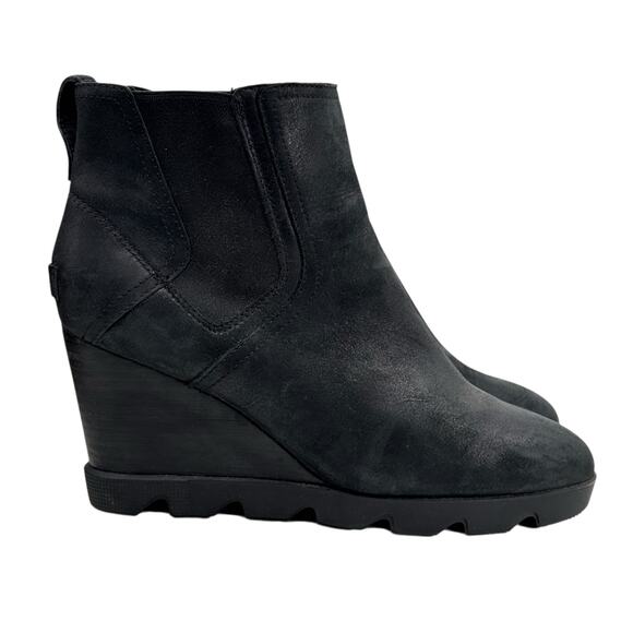 Sorel Joan Uptown Waterproof Wedge Chelsea Boot 10 Women's Black Pull On Bootie - Picture 2 of 10